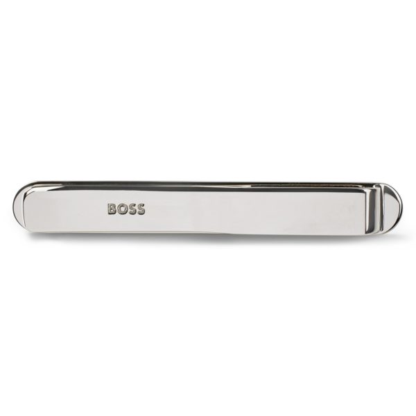 Pince à cravate à rayures emblématiques et logo – Hugo Boss