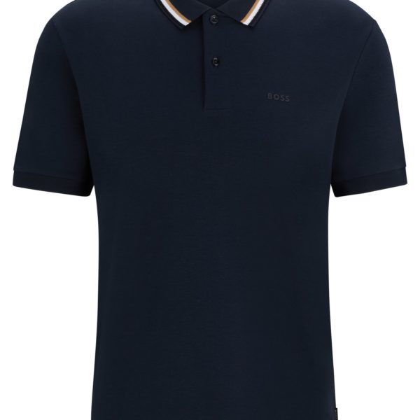 Polo Slim Fit en coton à col rayé – Hugo Boss