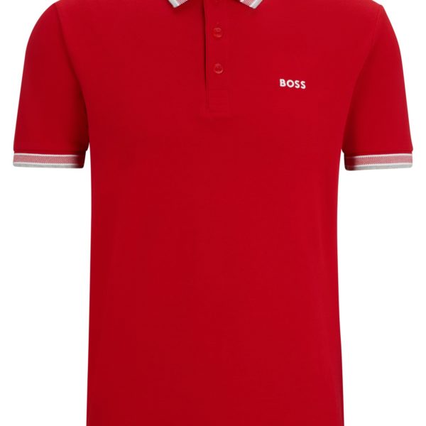 Polo Paddy en piqué de coton avec sous-col logoté – Hugo Boss