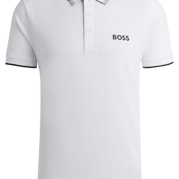 Polo en coton mélangé avec logos contrastants – Hugo Boss