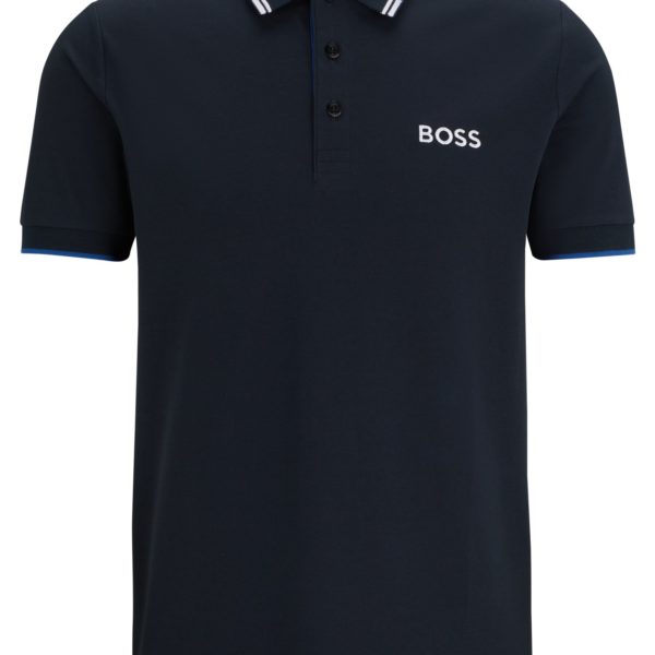 Polo en coton mélangé avec logos contrastants – Hugo Boss