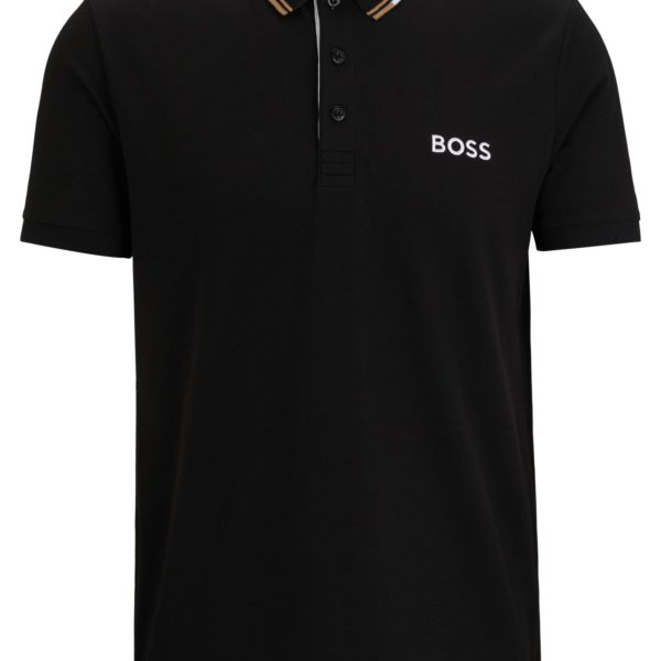 Polo en coton mélangé avec logos contrastants – Hugo Boss