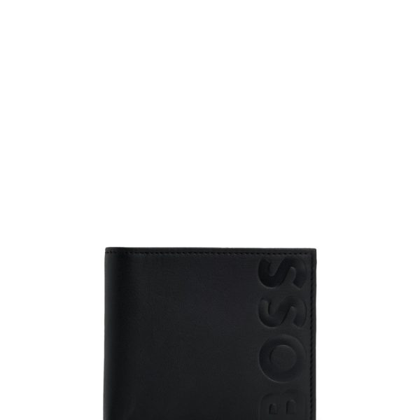 Portefeuille en cuir grainé avec logos embossés et poche pour la monnaie – Hugo Boss