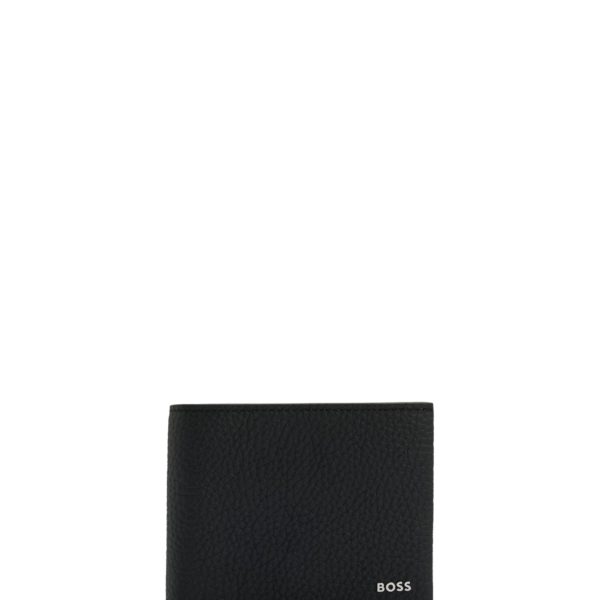 Portefeuille en cuir italien avec logo argenté poli – Hugo Boss