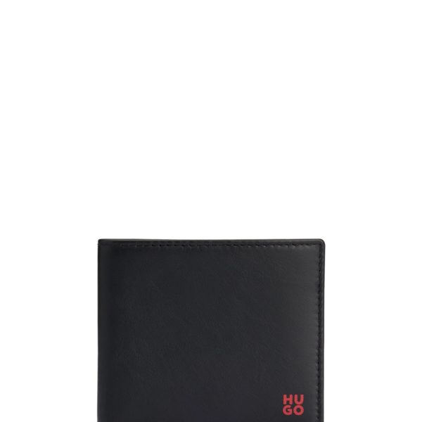 Portefeuille en cuir nappa avec logo revisité et poche pour la monnaie – Hugo Boss