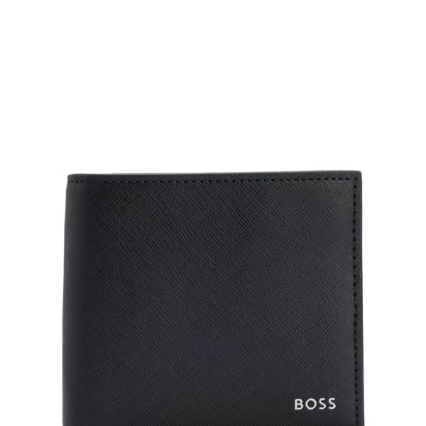 Portefeuille structuré à rayures emblématiques et logo – Hugo Boss