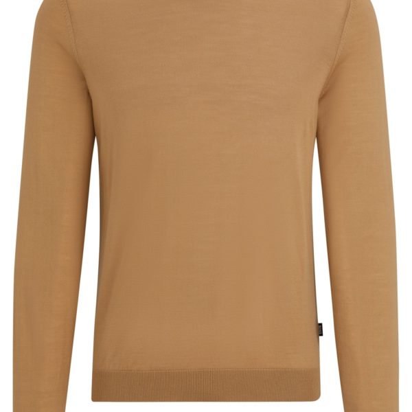 Pull Slim en laine vierge à col rond – Hugo Boss