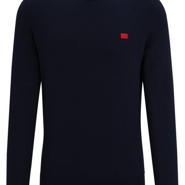 Pull en coton avec étiquette logotée rouge – Hugo Boss