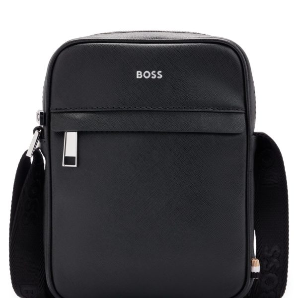 Sac reporter à rayures emblématiques et logo – Hugo Boss