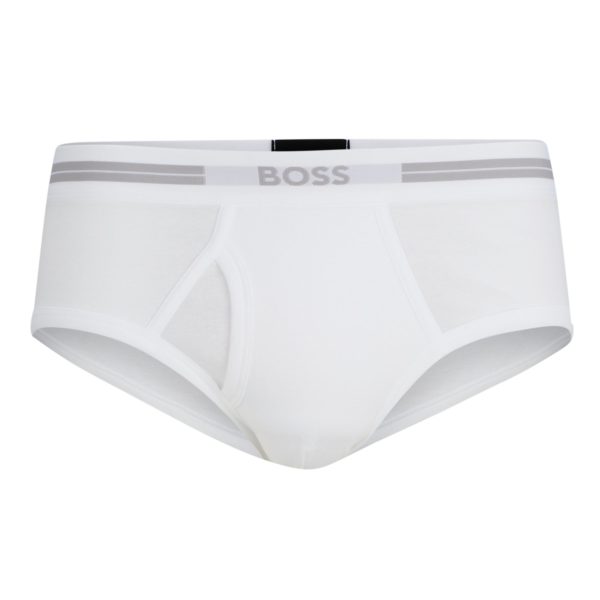 Slip coupe Regular Rise en pur coton avec taille logotée – Hugo Boss