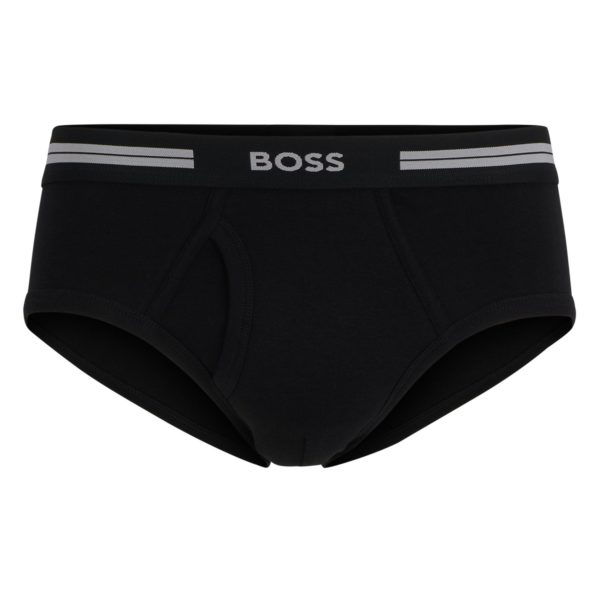 Slip coupe Regular Rise en pur coton avec taille logotée – Hugo Boss