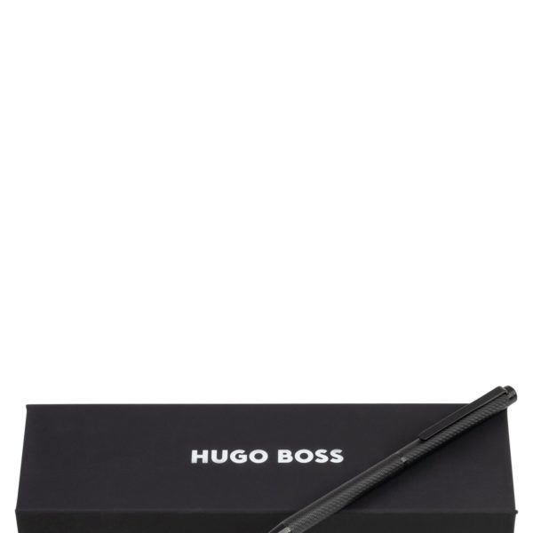 Stylo à bille en métal noir à motif gravé – Hugo Boss