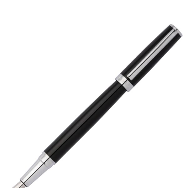 Stylo-plume en laque noire brillante avec anneau à logo – Hugo Boss