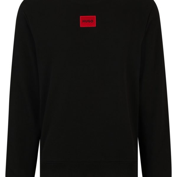 Sweat Regular Fit en molleton de coton avec étiquette logo – Hugo Boss