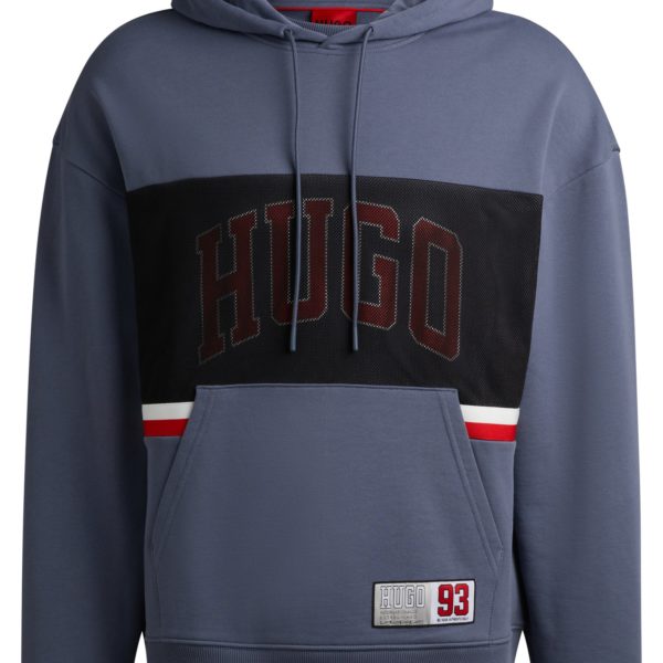 Sweat à capuche décontracté en molleton de coton avec logo sportif – Hugo Boss