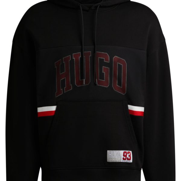 Sweat à capuche décontracté en molleton de coton avec logo sportif – Hugo Boss