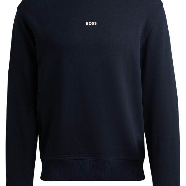 Sweat Relaxed en molleton de coton avec logo contrastant – Hugo Boss