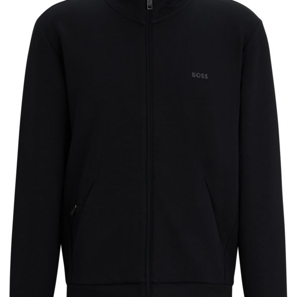 Sweat zippé en coton stretch à logo imprimé – Hugo Boss