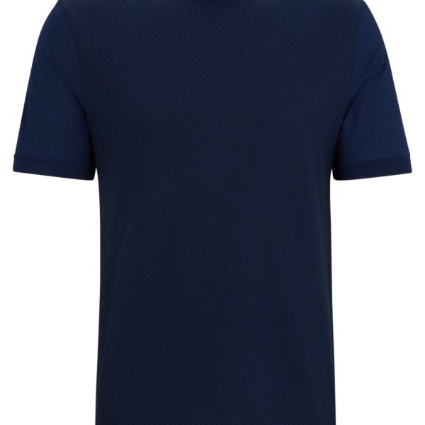 T-shirt Regular Fit en coton et soie aux structures mélangées – Hugo Boss
