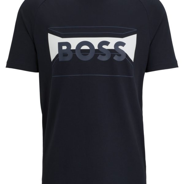 T-shirt Regular Fit en coton mélangé avec logo artistique – Hugo Boss