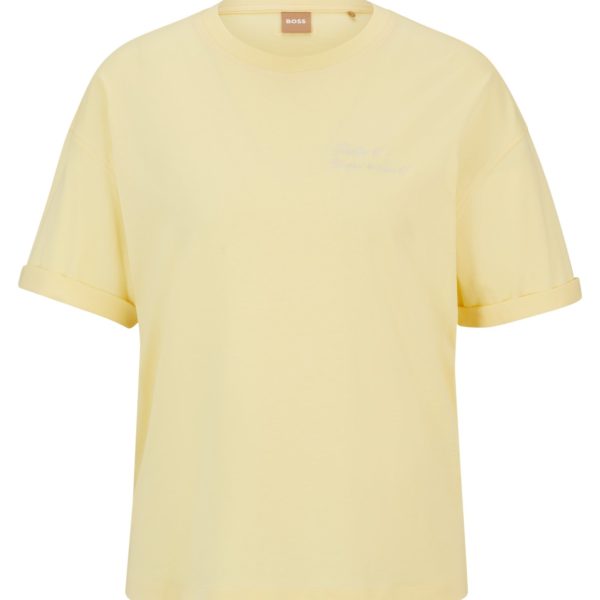 T-shirt Regular Fit en jersey de coton avec imprimé sur la poitrine – Hugo Boss