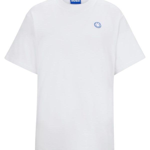 T-shirt en jersey de coton avec badge logoté – Hugo Boss