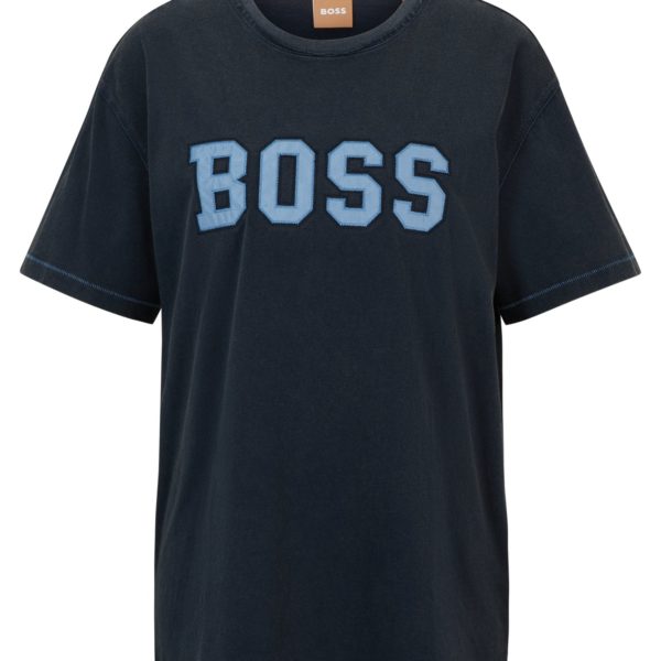 T-shirt Relaxed Fit en jersey de coton avec motif artistique brodé – Hugo Boss