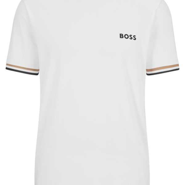 T-shirt à col rond BOSS x Matteo Berrettini avec logo et rayures emblématiques – Hugo Boss