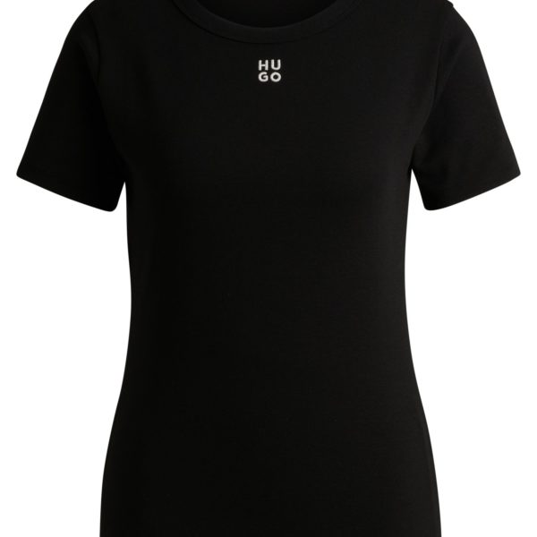 T-shirt en coton mélangé à logo revisité brodé – Hugo Boss