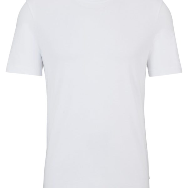 T-shirt Regular en jersey de coton avec col côtelé – Hugo Boss