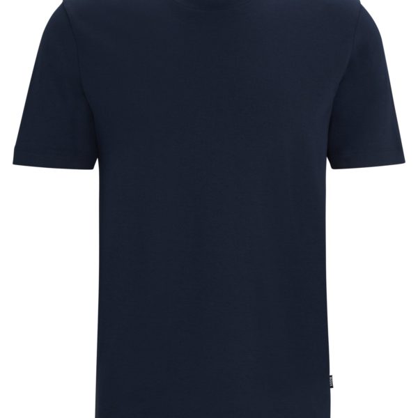 T-shirt Regular en jersey de coton avec col côtelé – Hugo Boss