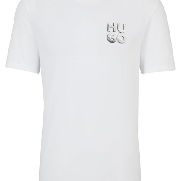T-shirt en jersey de coton à logo réfléchissant décoratif – Hugo Boss