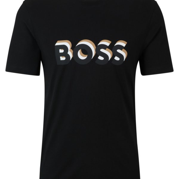 T-shirt en jersey de coton avec logo aux couleurs emblématiques de la marque – Hugo Boss