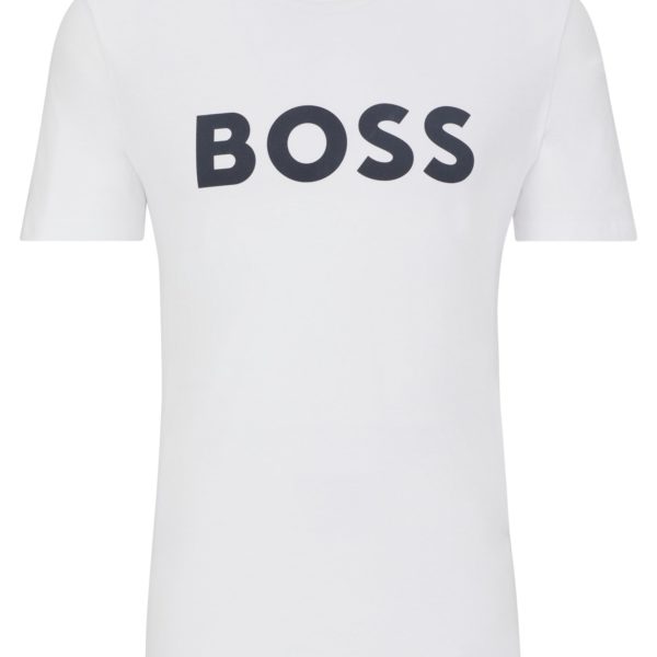 T-shirt en jersey de coton avec logo imprimé en gomme – Hugo Boss