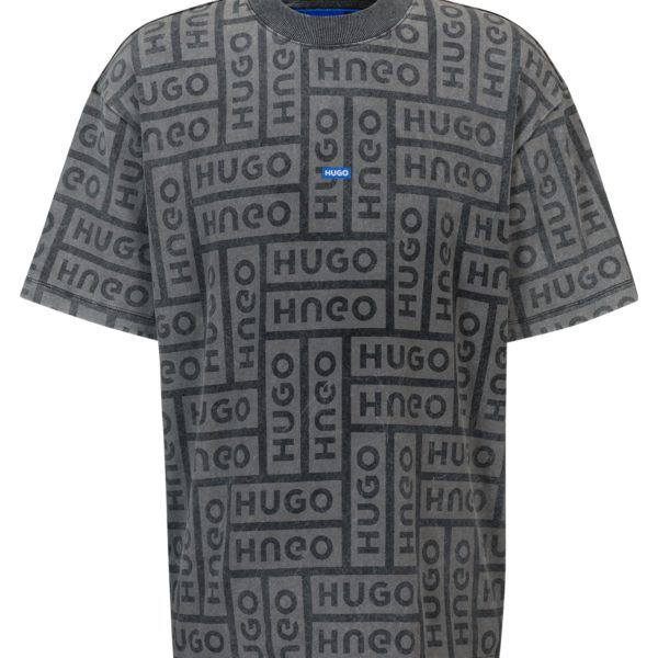 T-shirt en jersey de coton avec logos imprimés au laser – Hugo Boss