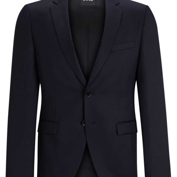 Veste Extra Slim Fit en twill de laine vierge – Hugo Boss