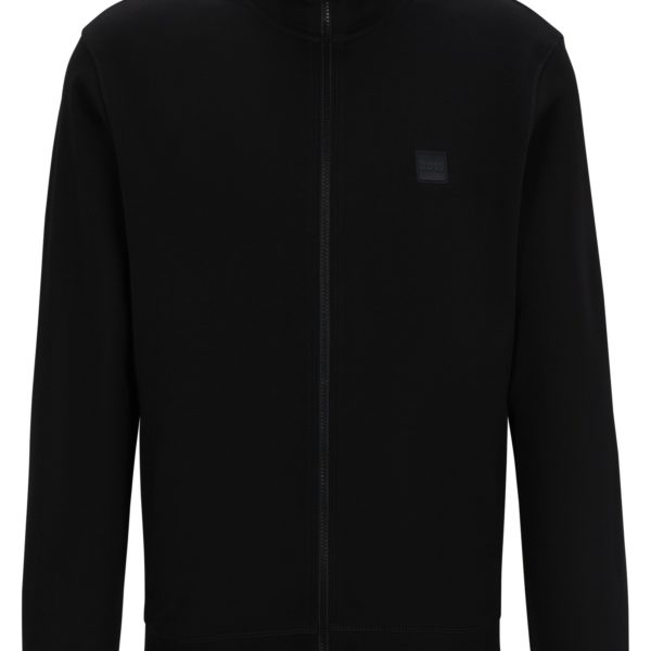 Veste zippée en molleton de coton avec patch logo – Hugo Boss