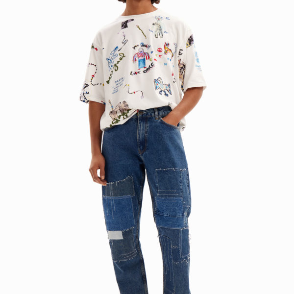 Jean carotte patchwork – Desigual