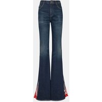 Jean flare en denim et foulard – Balmain