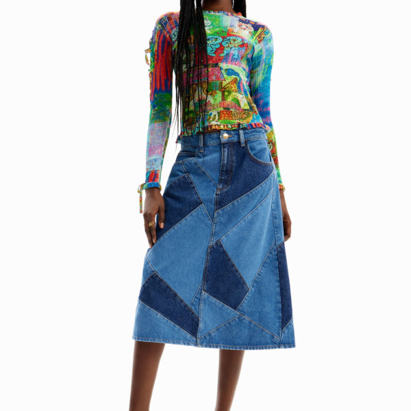 Jupe jean patchwork María Escoté – Desigual