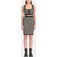 Jupe mi-longue en maille monogramme – Balmain