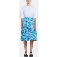 Jupe trapèze mi-longue en coton imprimé floral – Marni