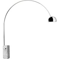 Lampadaire Arco acier/marbre blanc H240 cm – Flos