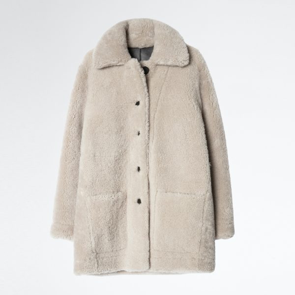 Manteau Magdas Shearling Naturel – Taille Xs – Femme – Zadig & Voltaire