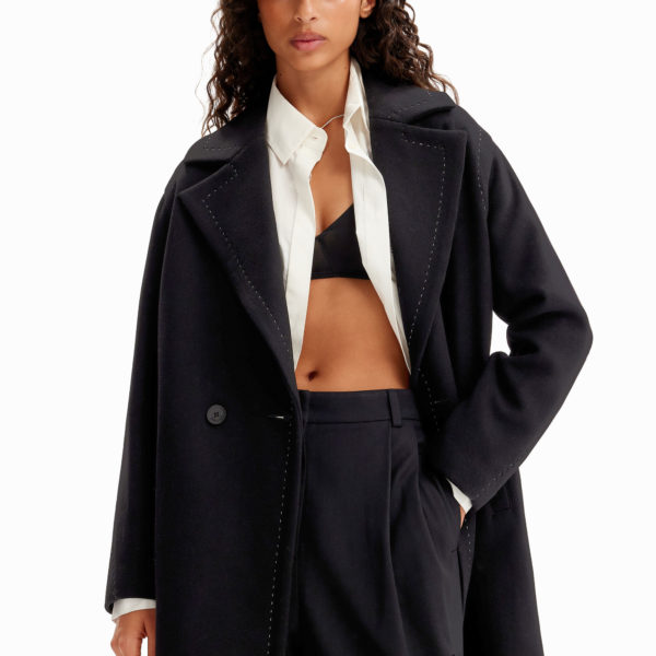 Manteau laine surpiqûres – Desigual