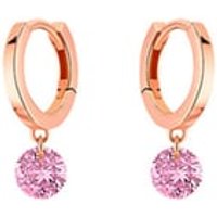 Mini Créoles Confetti – Saphir rose – poids total 0,60ct approx. or 18kt – La Brune & La Blonde