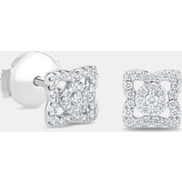 Mini puces d&rsquo;oreilles Enchanted Lotus en or blanc – De Beers Jewellers