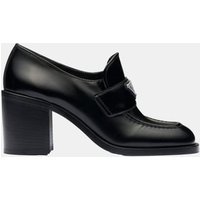 Mocassins à talon en cuir brossé – Prada