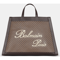 Olivier’s Cabas en toile monogramme et cuir – Balmain