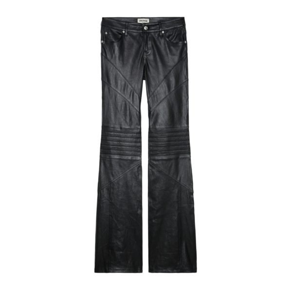 Pantalon Paulin Cuir Noir – Taille 34 – Femme – Zadig & Voltaire